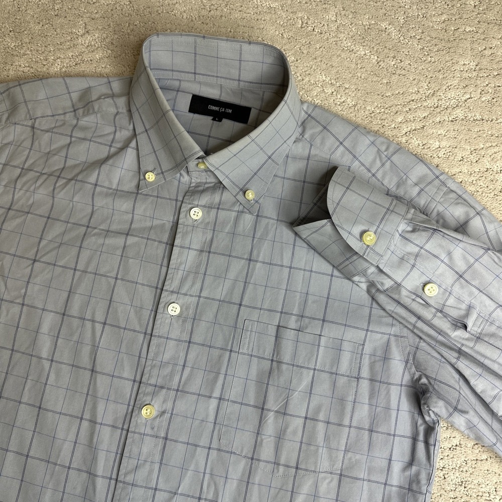 Men's Comme Ca Ism Large‎ Long Sleeve Plaid Button Down Dress Shirt